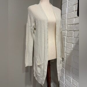 BDG Cream Open-Front Knit Cardigan